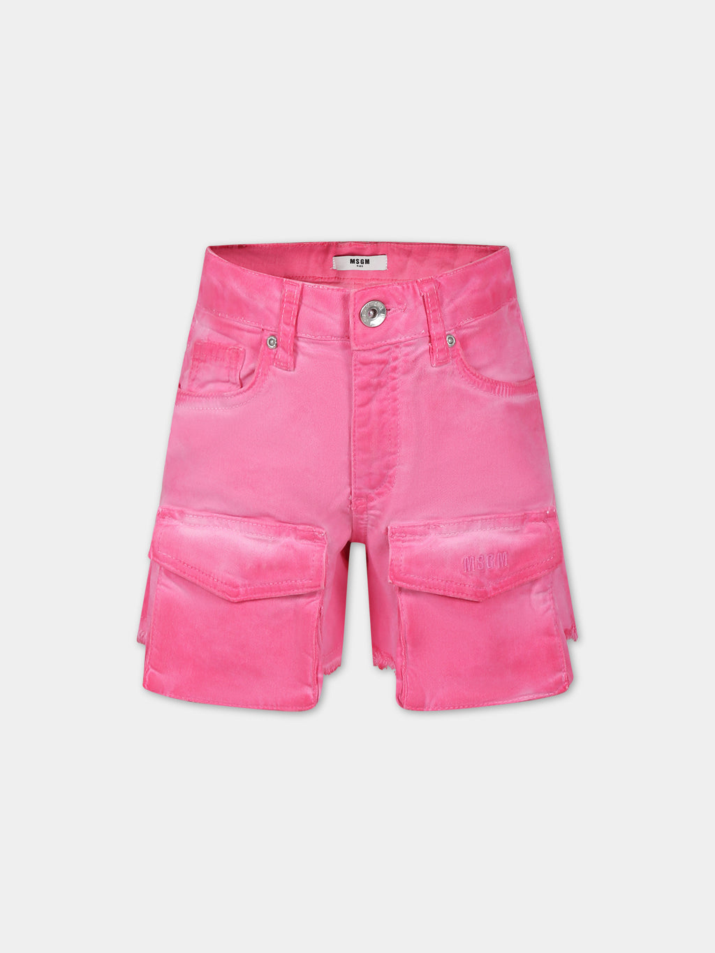 Fuchsia denim shorts for girl